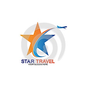 Star travel logo design. Travel agency logo design. Amazing destinations creative symbol concept
