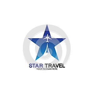 Star travel logo design. Travel agency logo design. Amazing destinations creative symbol concept