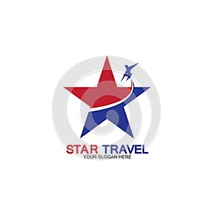 Star travel logo design. Travel agency logo design. Amazing destinations creative symbol concept