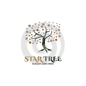 Star Tree Icon Vector Logo Template Illustration Design