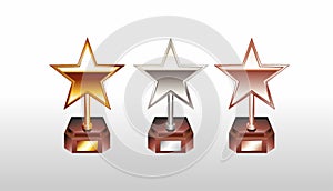 Star trophy illustration. Trophy icons.