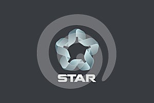 Star Union Logo Looped infinity vector. Infinite T photo