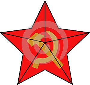 Star of the USSR emblem hammer and sickle