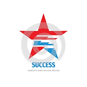 Star - vector logo template concept illustration. Leadership sign. Flight motion symbol. Abstract geometric creative icon. Design