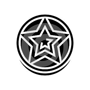 star video game reward glyph icon vector illustration