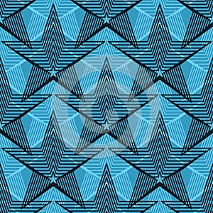 Star vintage symmetry line seamless pattern