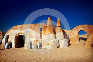 Star wars decoration in Sahara desert photo