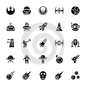 Star wars glyph icon pack