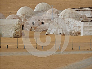 Star wars scenery in Sahara desert, Mos Espa, Tatooine