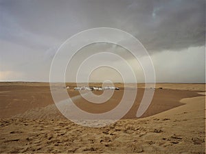 Star wars scenery in Sahara desert, Mos Espa, Tatooine
