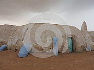 Star wars scenery in Sahara desert, Mos Espa, Tatooine photo