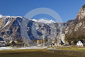 Stara Fuzina with Julian Alps, Triglav National Park, Slovenia