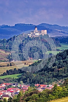 Stara Lubovna castle and Chmelnica village from Bakula hill