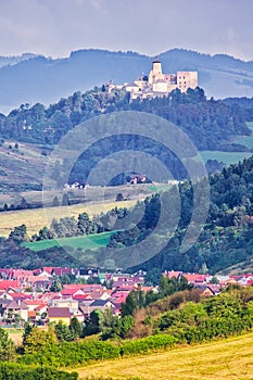 Stara Lubovna castle and Chmelnica village from Bakula hill