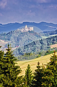 Stara Lubovna castle and Chmelnica village from Bakula hill