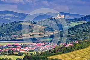 Stara Lubovna castle and Chmelnica village from Bakula hill