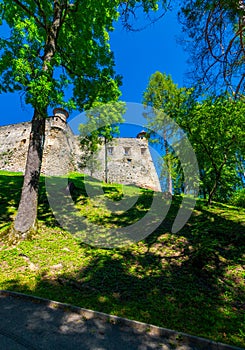 Stara Lubovna Castle of Slovakia on the hillside