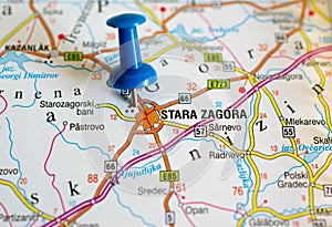 Stara Zagora on map