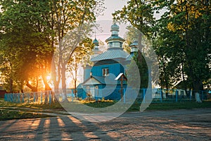 Staraya Belitsa, Uritskiy Sel`sovet , Gomel Region, Belarus. Old Wooden Orthodox Church Of St Nicholas The Wonderworker