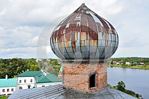 Staraya Ladoga St. Nicholas monastery on the banks of the Volkhov river