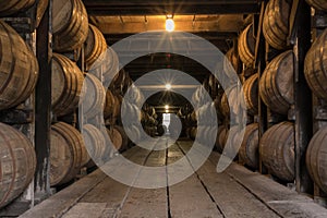 Starburst on Lights in Bourbon Aging Warehouse