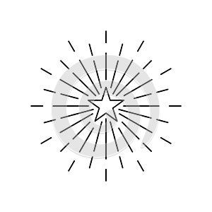 Starburst, star burst or starlight line art element