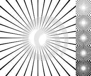 Starburst / sunburst background element set. 6 thickness.