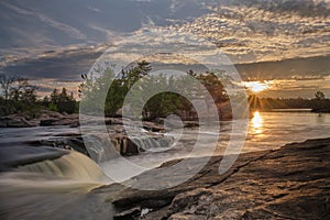 Starburst sunrise at Burleigh Falls