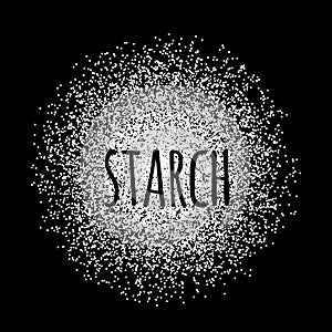 Starch in the form of white powder vector illustration