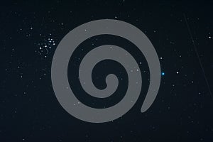 Starfield with Comet Lovejoy and Pleiades