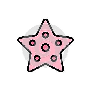 Starfish, animal icon. Simple color with outline vector elements of vacation icons for ui and ux, website or mobile application