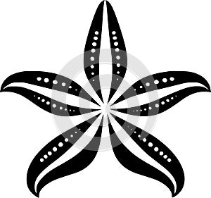 Starfish - black and white isolated icon - vector illustration