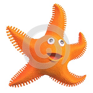 Starfish character looking up