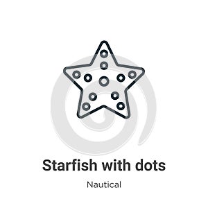 Starfish with dots outline vector icon. Thin line black starfish with dots icon, flat vector simple element illustration from