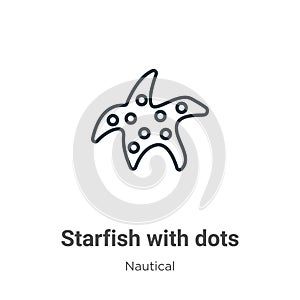 Starfish with dots outline vector icon. Thin line black starfish with dots icon, flat vector simple element illustration from