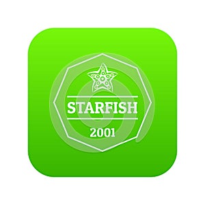 Starfish icon green vector