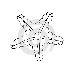 STARFISH LINE ART. Vector sea star. Continuous Line Drawing Vector Illustration