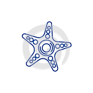 Starfish line icon concept. Starfish flat  vector symbol, sign, outline illustration.