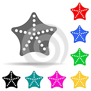 starfish multi color style icon. Simple glyph, flat vector of summer pleasure icons for ui and ux, website or mobile application