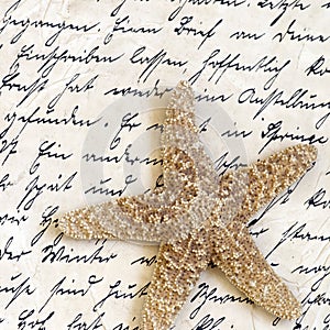 Starfish on old letter