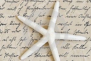 Starfish on old letter