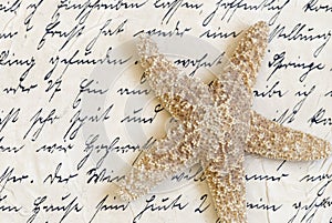 Starfish on old letter