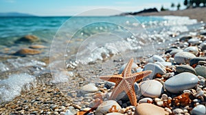 starfish on a rocky sand beach