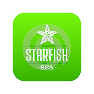 Starfish sea icon green vector