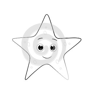 Starfish, sea star summer cartoon design  isolated on white background. illustration.