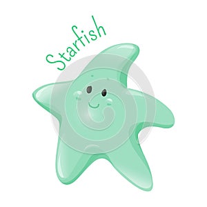 Starfish or sea stars . Child fun pattern icon.