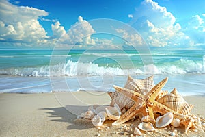 Starfish & Shells on Pristine Beach