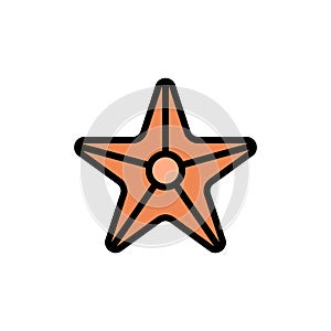 Starfish, summer icon. Simple color with outline vector elements of vacation icons for ui and ux, website or mobile application