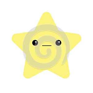 Starfish toy icon. Big eyes, claws. Cute cartoon kawaii funny baby character. Sea ocean animal collection. Yellow star. Pastel