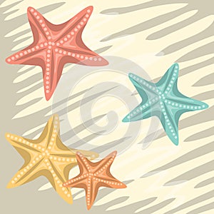 Starfish. Vector illustration decorative background design